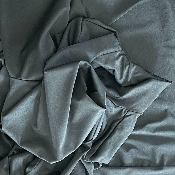 Cloud & Moon Chic Sexy Slim Fit Turtleneck Split High Black Duster Top - Picture 6 of 9